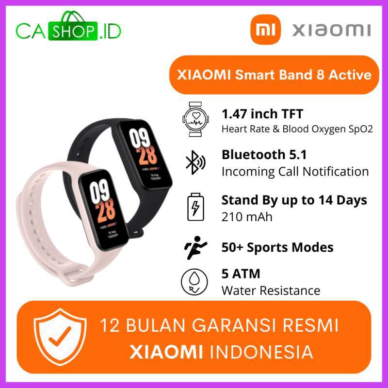 New Xiaomi Mi Band 8 Active Global Version 1.47 Smartband 50+ Fitness  Modes Heart Rate