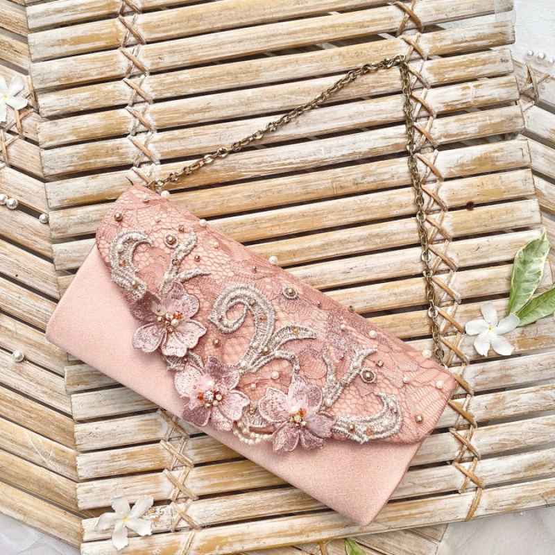 Rose gold heels and clutch deals
