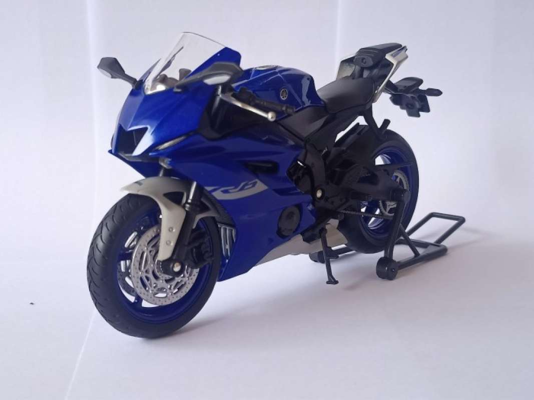 Diecast Miniatur Motor Yamaha YZF-R6 Biru Welly skala 1:12 miniatur murah