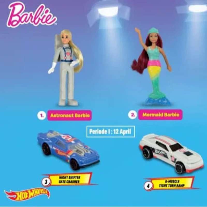 Promo Happy Meal Mcd Mcdonald Hot Wheels Barbie Pop Star D muscle