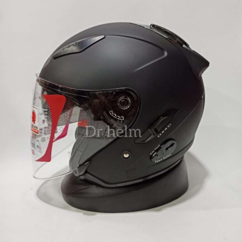 Promo TERLARIS HELM KYT GALAXY FLAT R SOLID DOUBLE VISOR HALF FACE