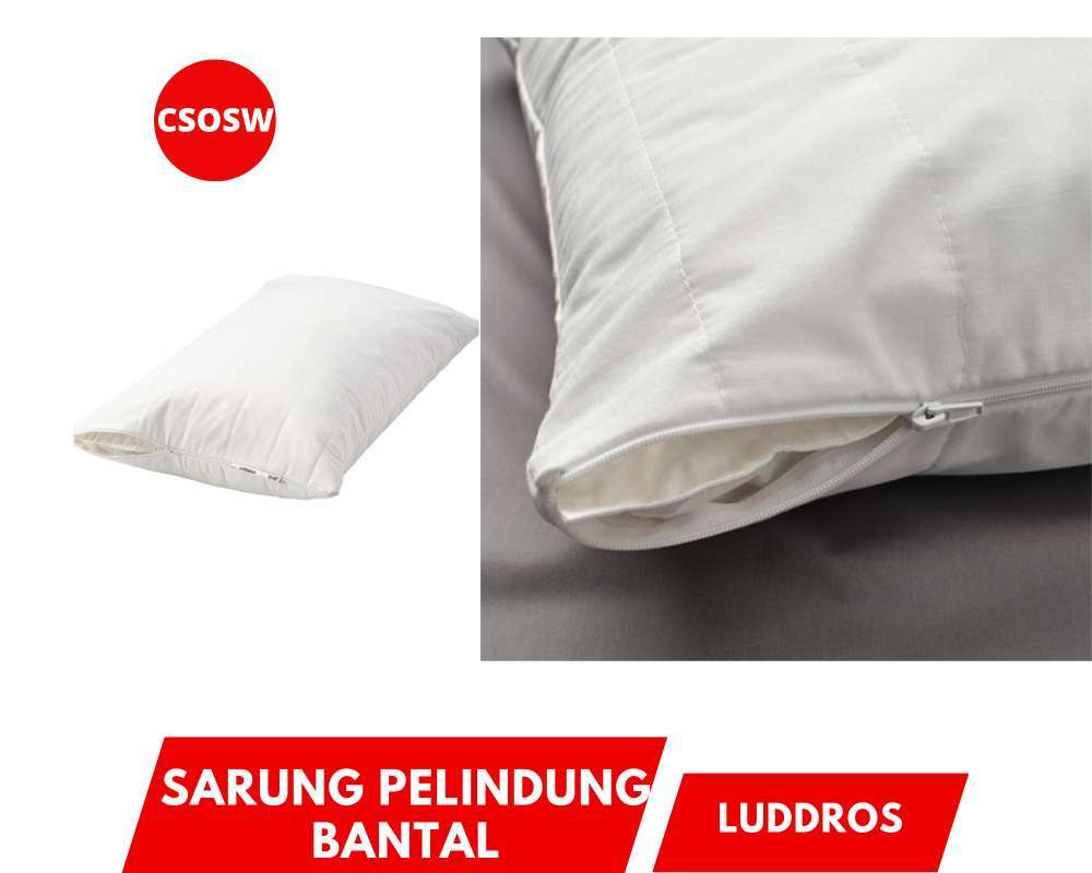 Jual Luddros Sarung Pelindung Bantal Putih Pillow Protector