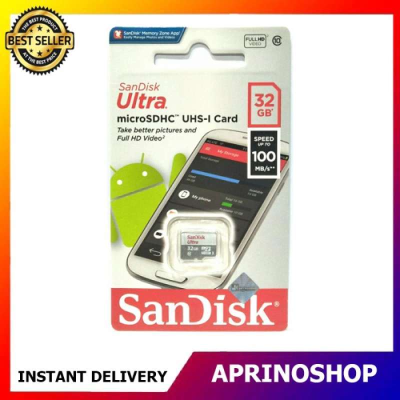MicroSD Sandisk Ultra 32GB Original Class 10 Memory Card 100MB/S