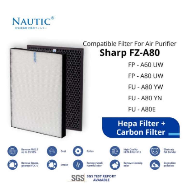 hepa filter sharp fu a80y w n FU A80Y FU A80 FZ A80SFE HEPA SAJA