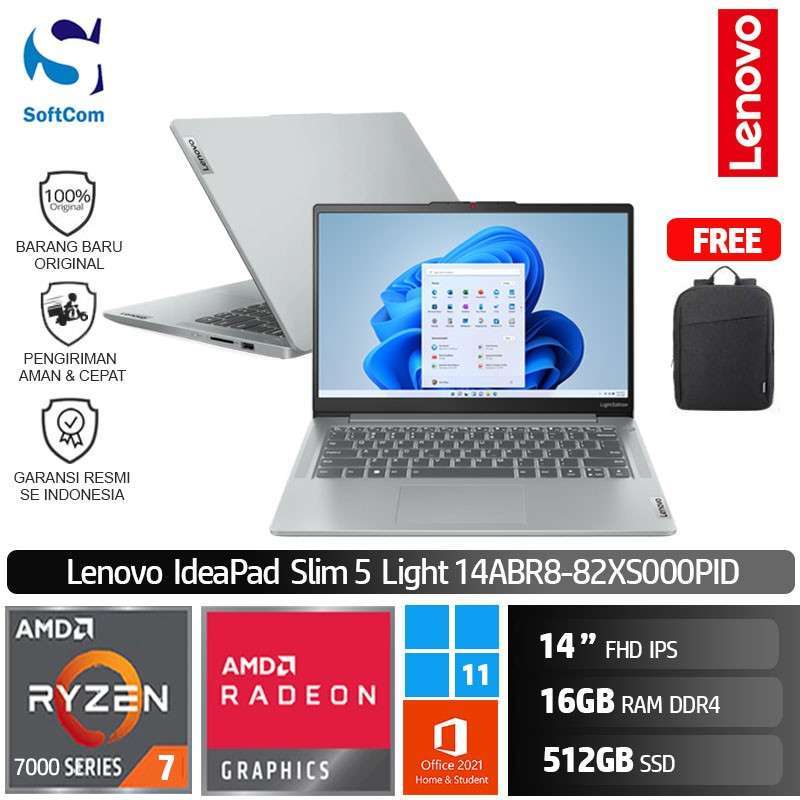 Lenovo IdeaPad Slim Light 0PID Notebook [Ryzen 7-7730U/16GB/512GB SSD/14
