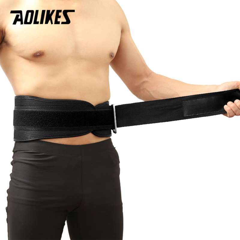 AOLIKES Waist Back Support Sabuk Angkat Beban A1698 dengan Pouch Mesh Bag  Fitness Weightlifting Gym Belt