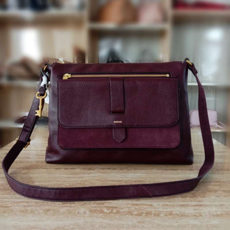 Fossil campbell online crossbody fig