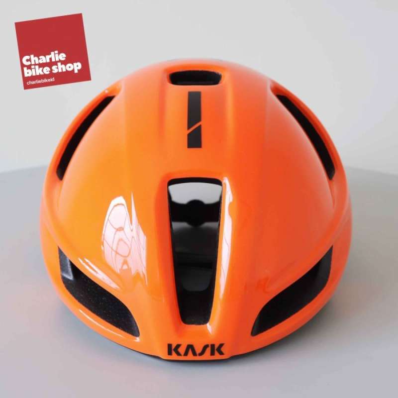 Jual Helmet KASK Utopia Orange Fluo Black Aero Helmet di Seller