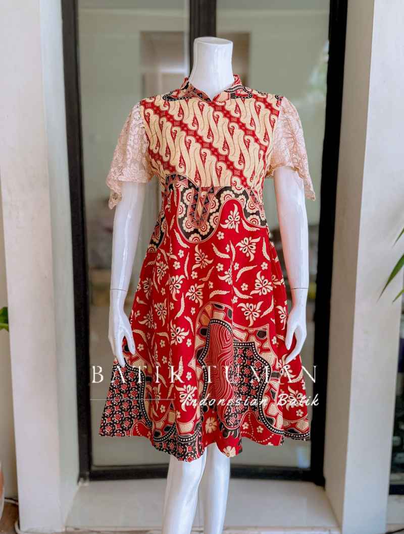 Midi dress batik hotsell