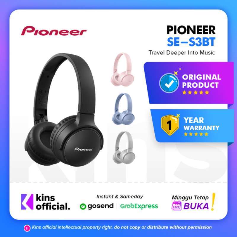 Jual Pioneer Headphone SE S3BT Bluetooth Wireless Headphone
