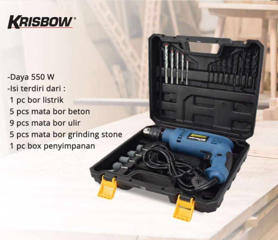 Promo KRISBOW impact drill set bor listrik 21 pcs Diskon 23 di