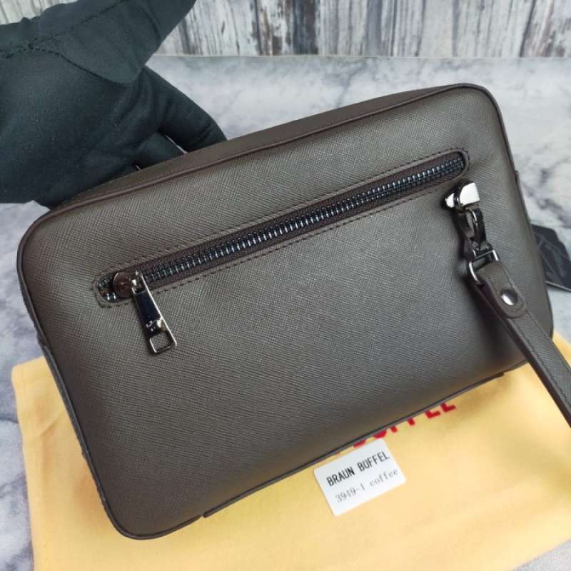 Jual HANDBAG POUCH LEATHER TAS TANGAN PRIA BRAUN BUFFEL SUPER VIP