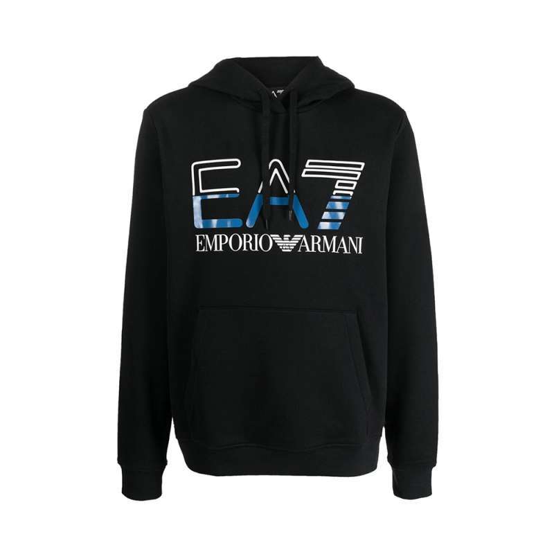 EA7 (Emporio Armani) Large Logo Essential Lines Hoodie Black Blue