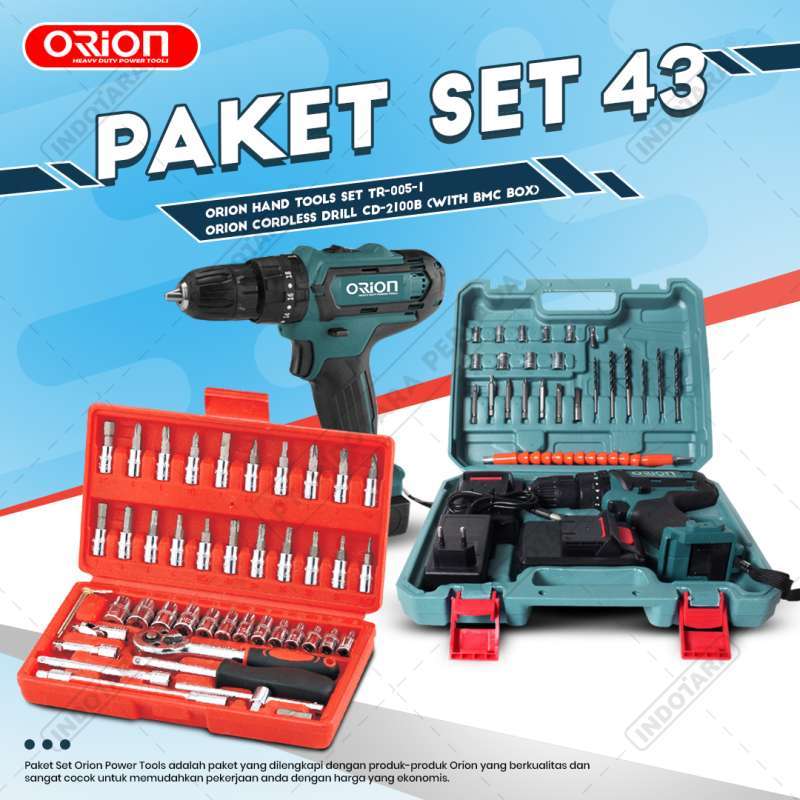 Paket Set 43 Cordless Drill CD-2100B Hand Tools TR-005-1