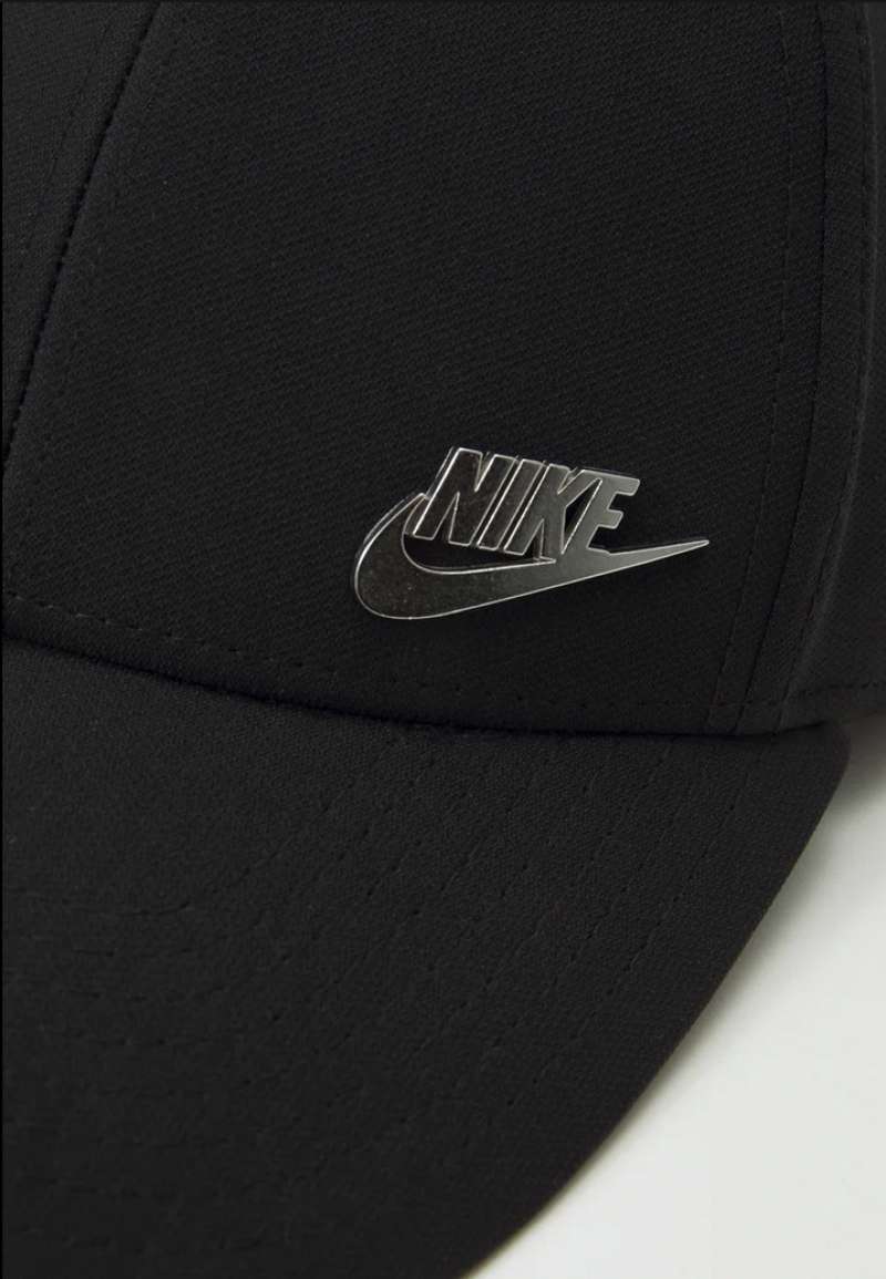 Nike Dri-FIT Club Metal Logo Txt Cap Black FB5371-010 Topi Original