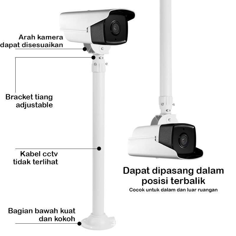 Jual Tiang Bracket Kamera Cctv 100-300cm Single Mounting Tiang