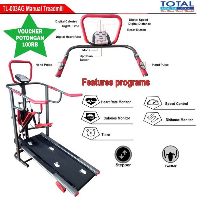 Treadmill manual on sale terbaik
