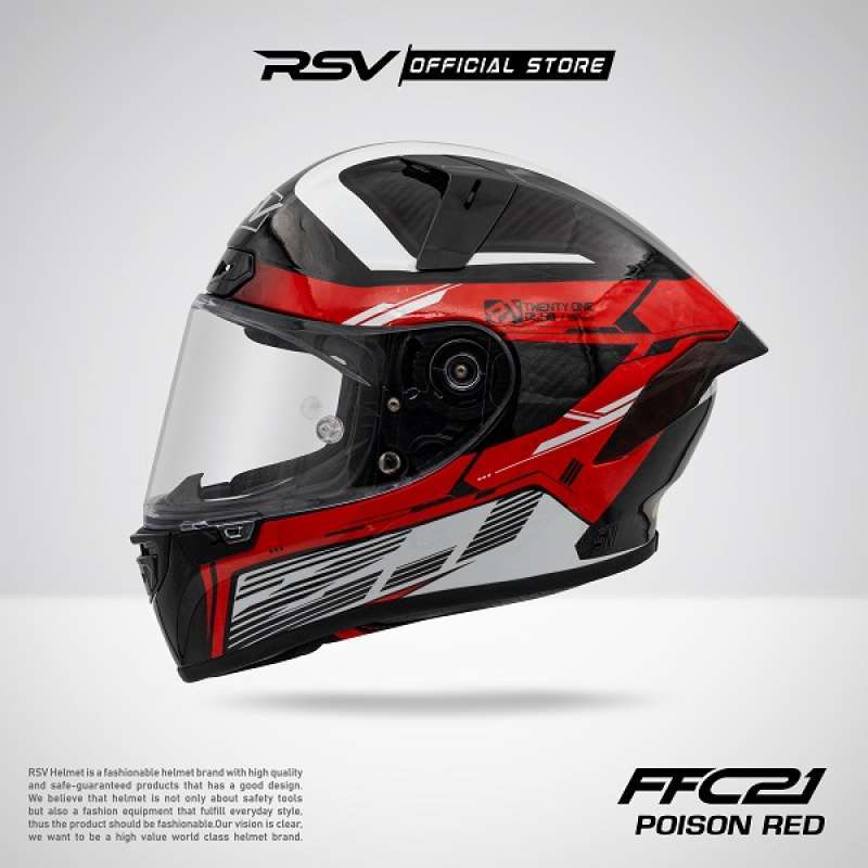 RSV HELMET FFC21 POISON RED FIBER COMPOSITE