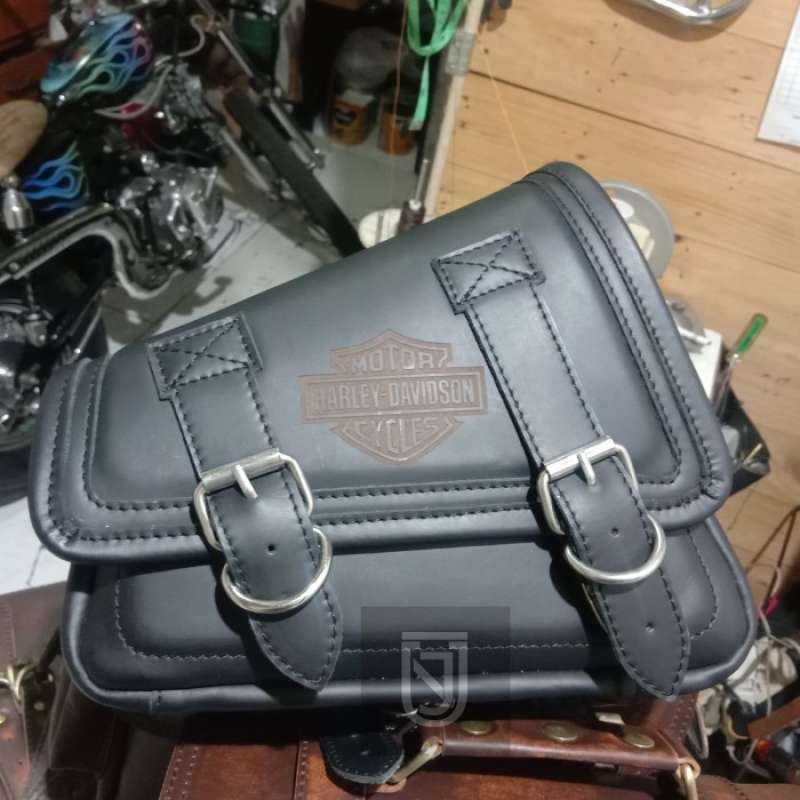 Promo side bag kulit tas motor harley davidson black Diskon 33 di