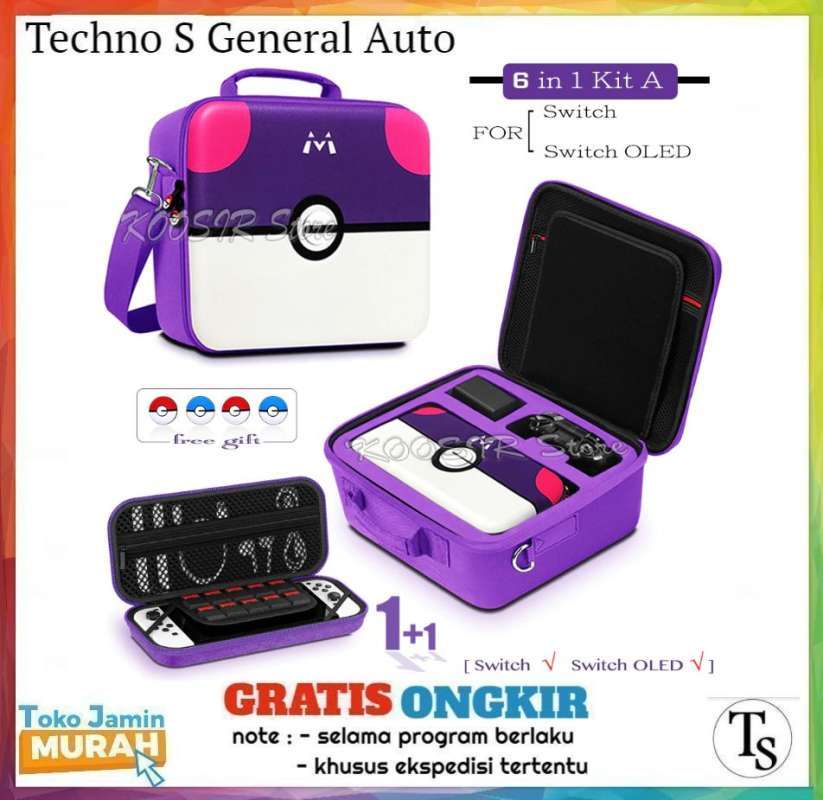 Eva Carry Bag Storage Shoulder Travel Pokeball Tas Besar Nintendo Switch  Oled Joy Con V1 V2