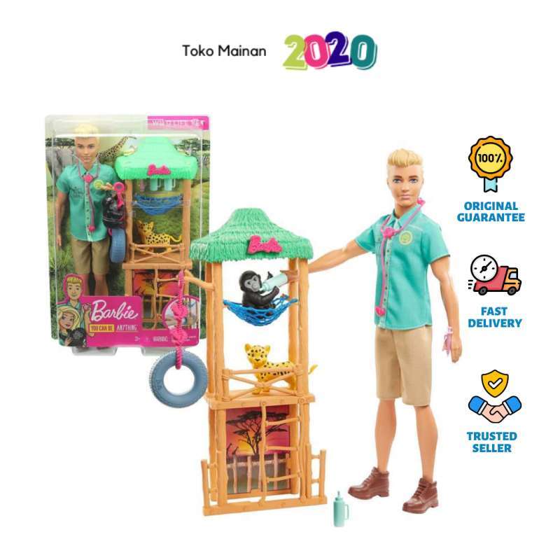 Jual Barbie Ken Career Playset Wild Life Vet GJM32 Original di