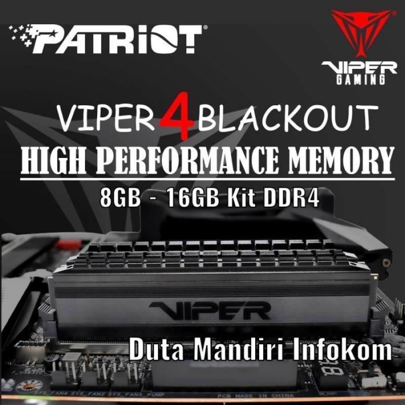 Patriot Viper 4 Blackout Series 32GB DDR4 3600 MHz UDIMM Memory Kit (2 x  16GB)