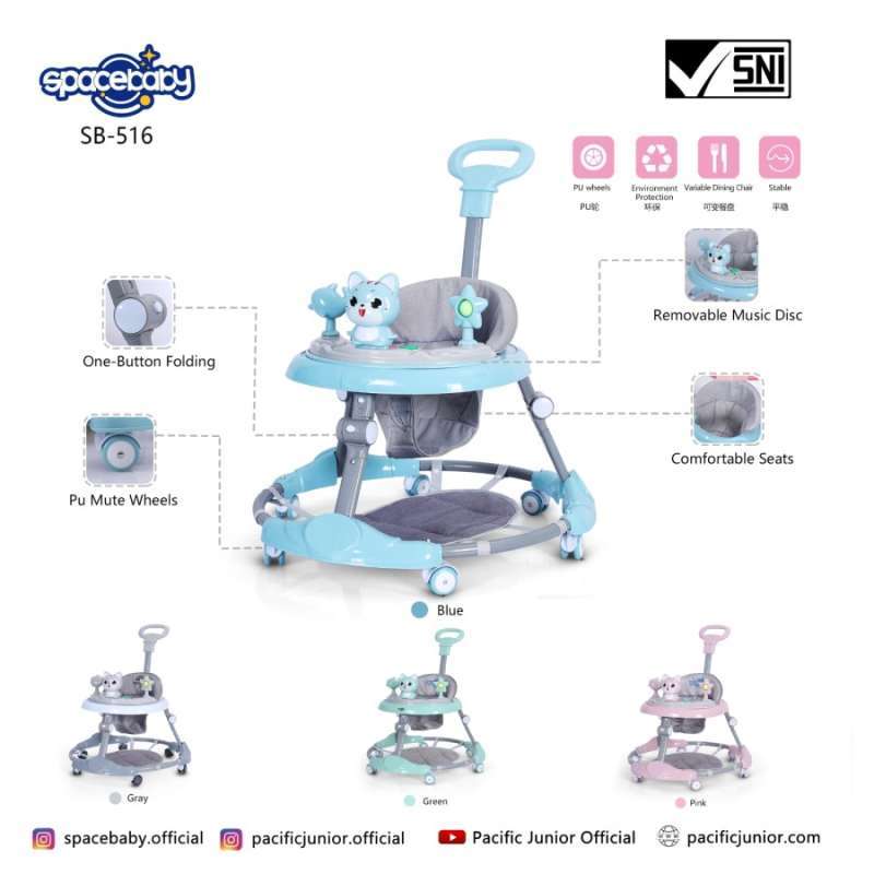Jual Baby Walker Space Baby Sb 516 Degan Dorongan Dan Alas Kaki Biru Di Seller Hokie Jaya Sepeda Official Store Hokie Jaya Sepeda Kab. Tangerang Blibli