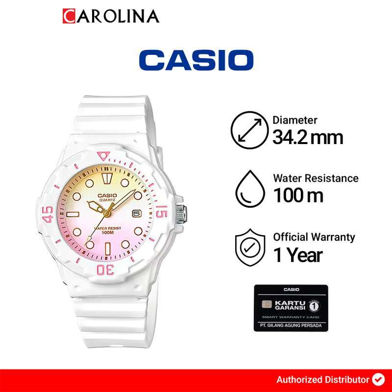 Jam Tangan Wanita Casio General LRW-200H-4E2 Water Resistant 100M Dual Tone  Dial White Resin Band Jakarta