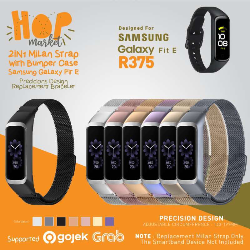 Milan 2in1 Stainless Strap with Bumper Frame Case for Samsung Galaxy FIT E Tali Jam Wristband FIT E dengan Cover Casing