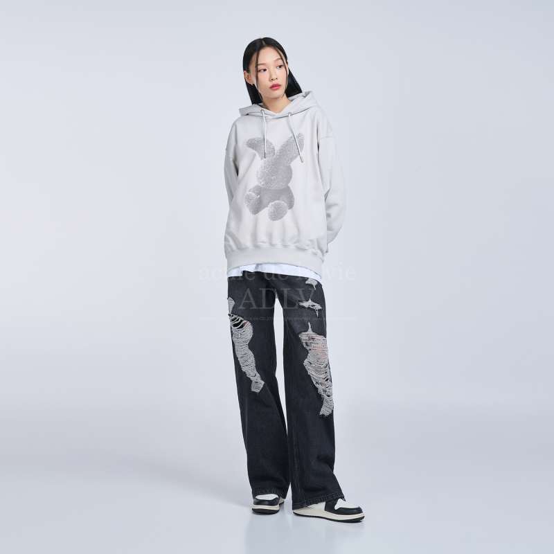 acmé de lavie : FUZZY RABBIT HOODIE GRAY GREY FUZZY RABBIT HOODIE GREY - ACMÉ DE LA VIE | 60% - Asian