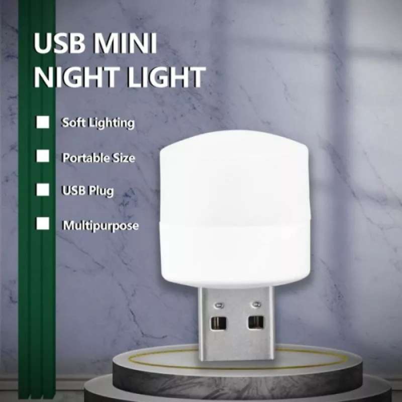 Jual Lampu LED USB Mini Night Light Bulat / Lampu Baca Tidur Portable -  Putih - Kota Surakarta - Solo Micro