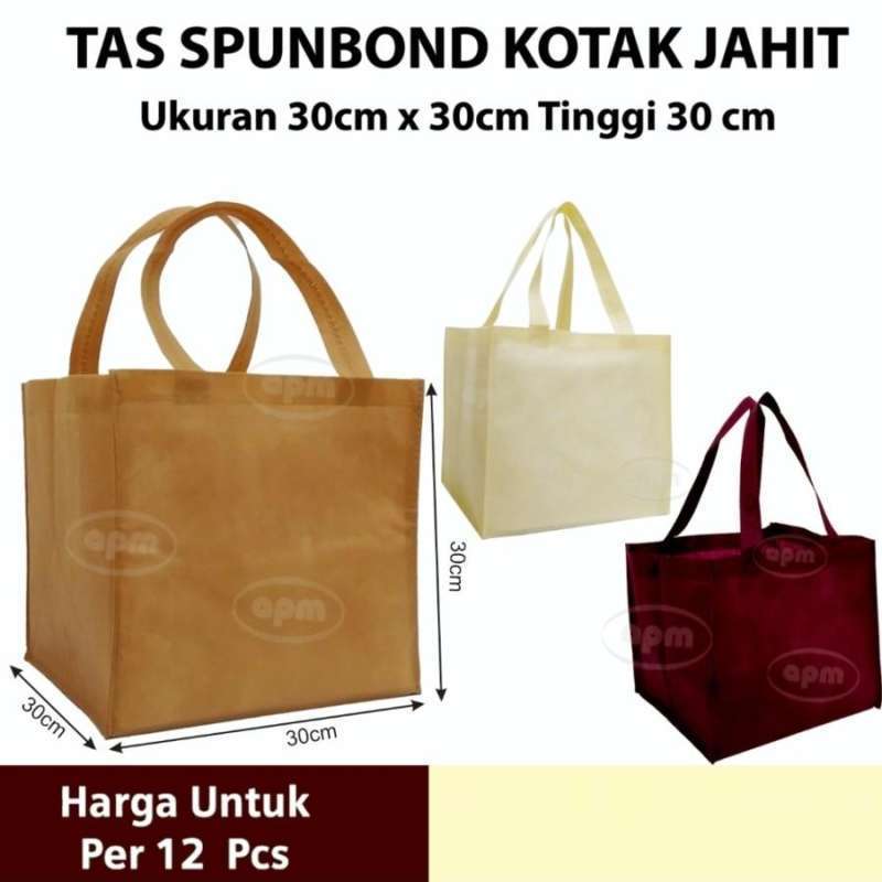 Tas Spunbond Kotak Ukuran 30x30x30 Tas Jahit