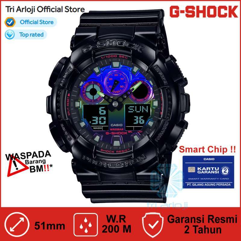Casio G-Shock GA-100RGB-1ADR Jam Tangan Pria GSHOCK GA100 GA-100RGB-1A  GA100RGB