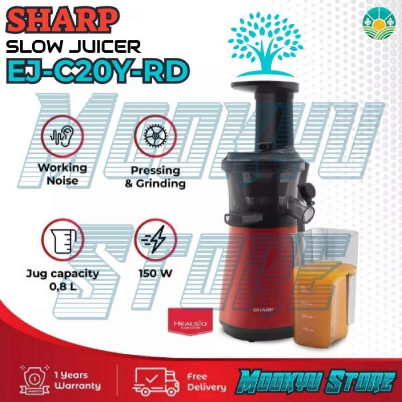 Sharp Slow Juicer Ej C20Y Rd Ejc20Yrd 0 8 Liter 150 Watt Red