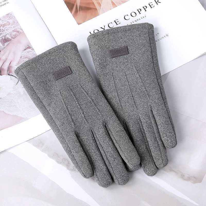 IMPORT Glove Woman Touchscreen Fur Rabbit Velvet Suede Winter Sarung Tangan  Musim dingin wanita lapis bulu velvet hangat tebal fingerprint Salju