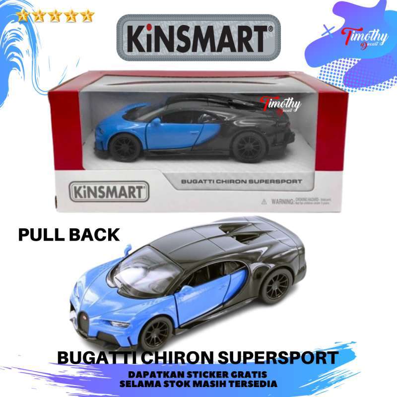 Jual Diecast Kinsmart Bugatti Chiron Supersport Pull Back Varian