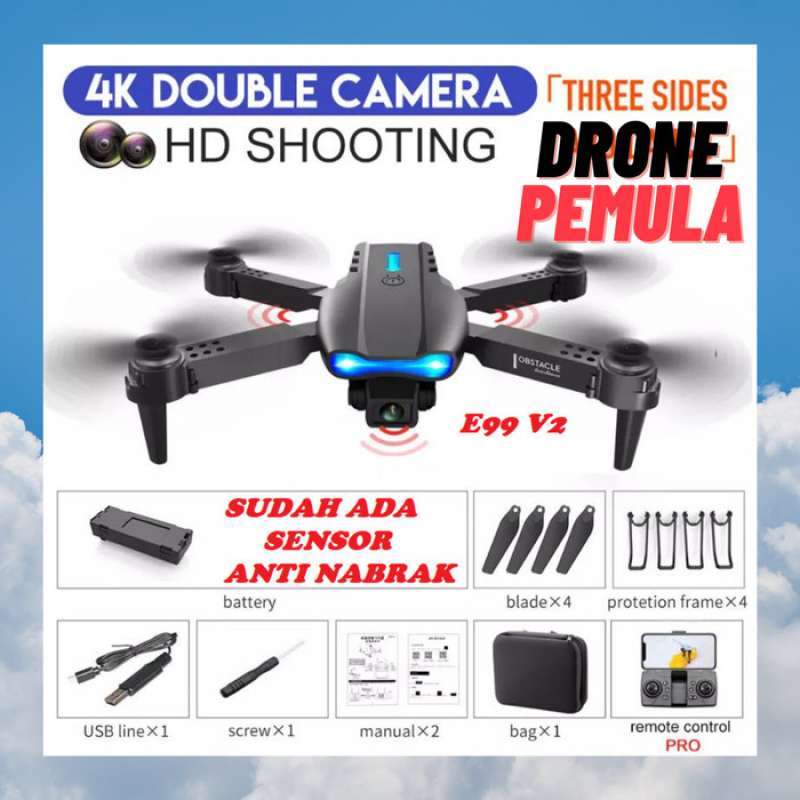 Drone Mini Murah E99 E 99 Mini Drone Pemula Dual Camera 4K Wifi FPV