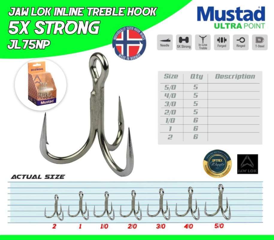 Jual Mustad Jaw Lock Inline Treble Hook 5x Strong Jl75np Color Titan Steel  Di Seller Retail Indo Global - Cengkareng Timur, Kota Jakarta Barat