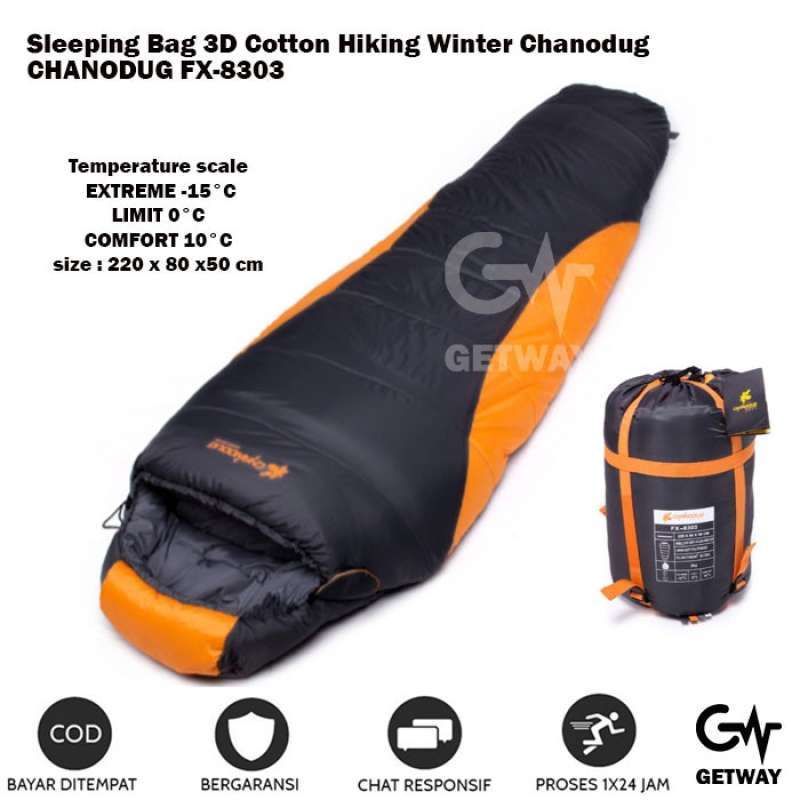 Chanodug Sleeping Bag Model Mummy Waterproof Tebal dan Hangat