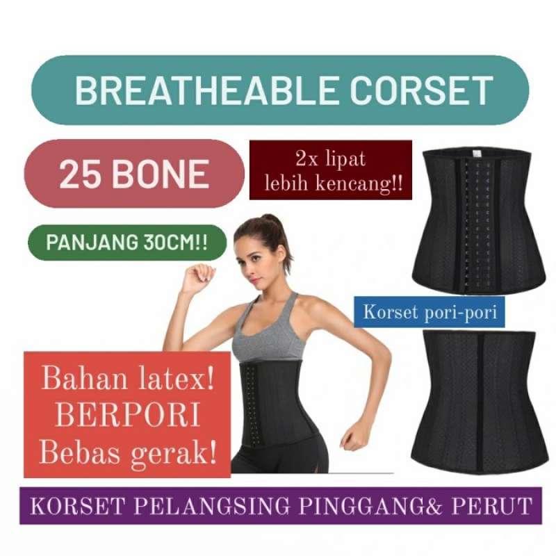 Jual KORSET LATEX 25 BONE! PORI! Waist Trainer 30cm, untuk kulit sensitif!  - XL di Seller Edumart Super - Cengkareng Timur, Kota Jakarta Barat