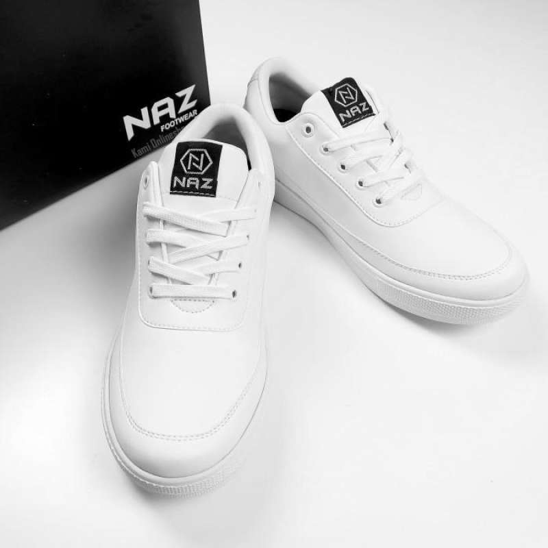Promo Sepatu Putih Brand Lokal Sneaker Pria Kasual Naz APN001 Full