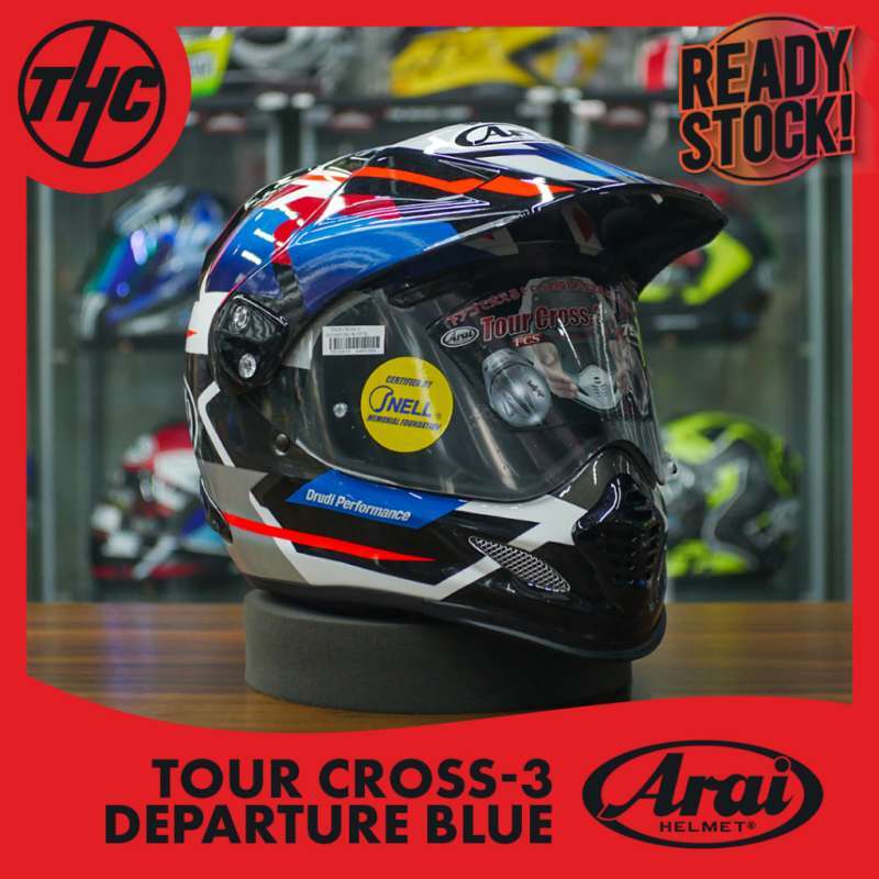 Promo Arai Tour Cross 3 Departure Blue Adventure Touring Full Face