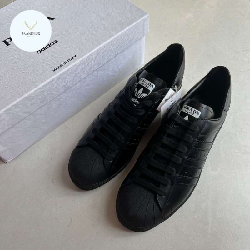 Prada x Adidas superstars sneakers in black 100% Authentic