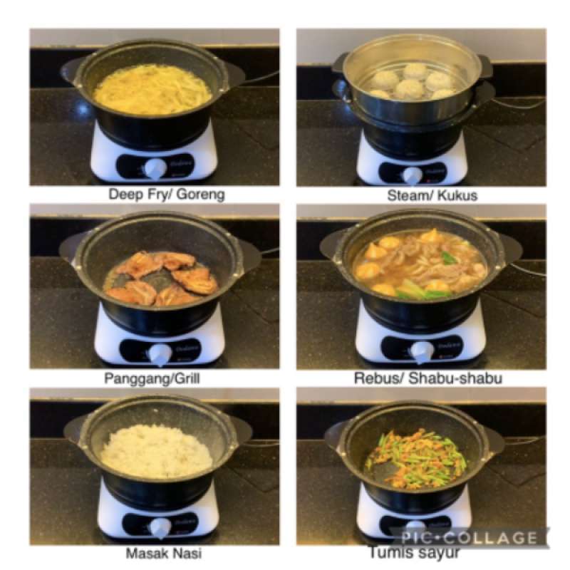 Multicooker DODAWA DD2080 kompor listrik panci set alat masak serbaguna panci elektrik multifungsi deep fryer steamer rice cooker
