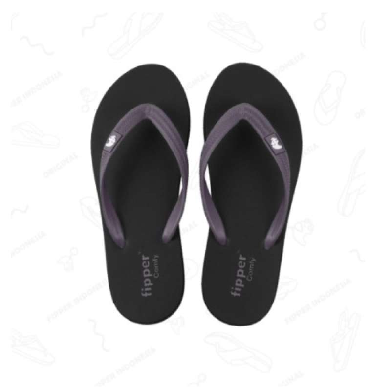 Jual Sandal Fipper Comfy Black Purple Muscat Original Di Seller
