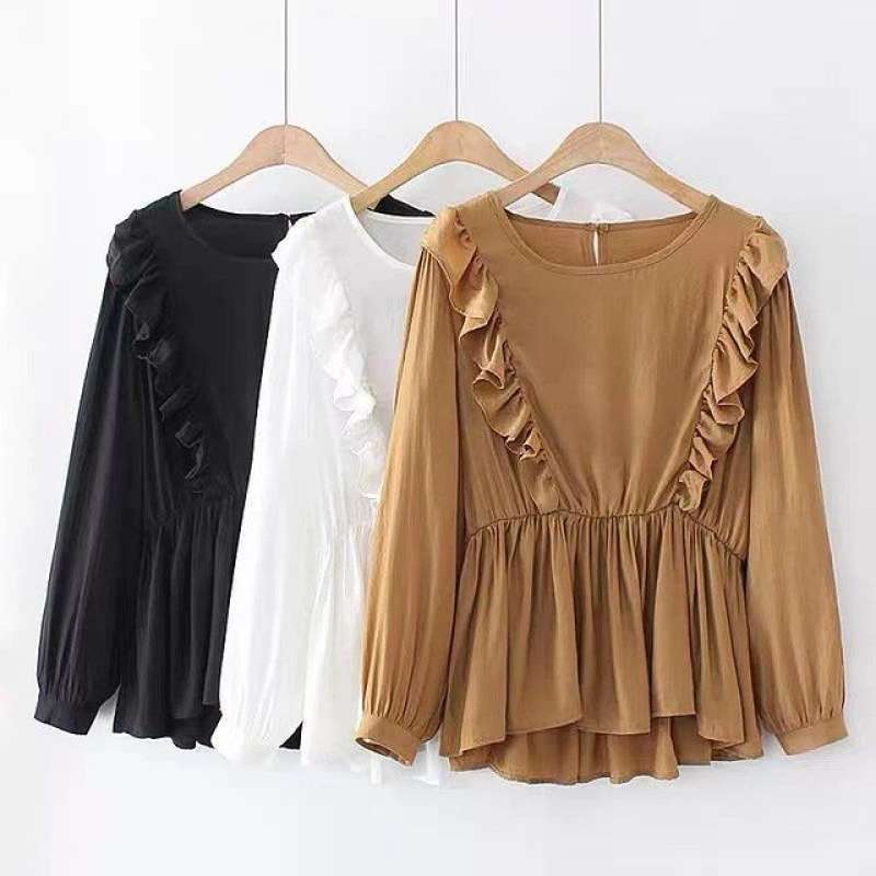 Jual Baju Atasan Wanita Heoci Blouse Bahan Crinkle Airflow Blouse