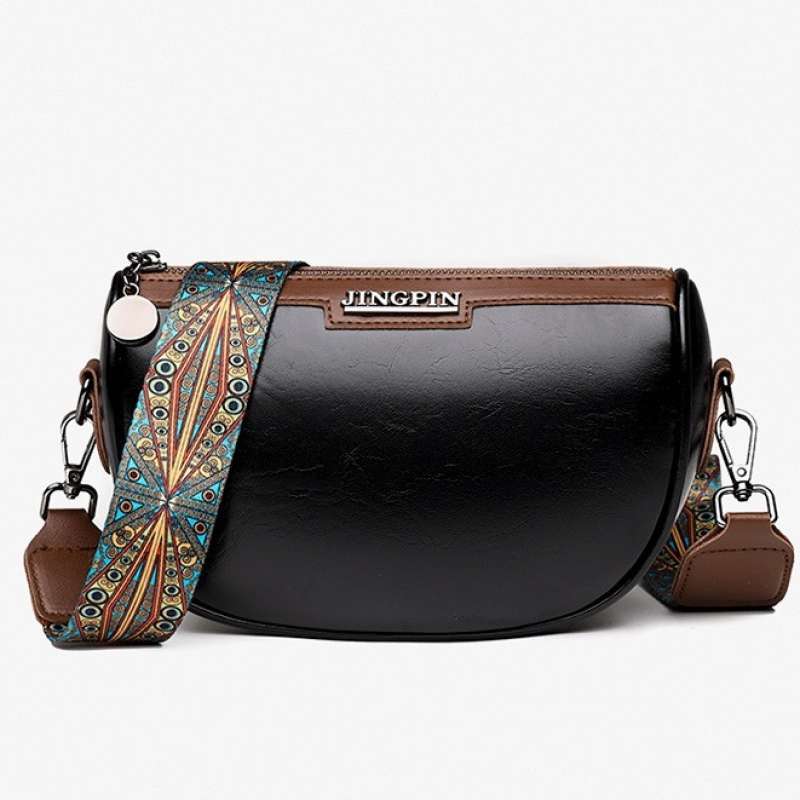 Jual TAS SELEMPANG WANITA JINGPIN IMPORT KULIT HITAM MABIE TA731B5