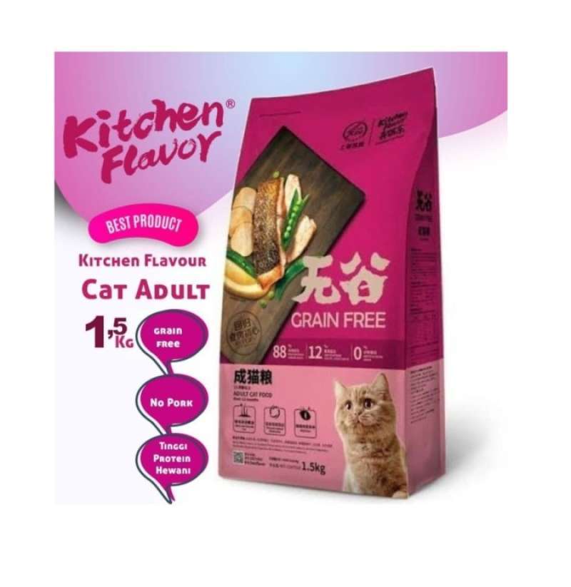 Promo Kitchen Flavor Adult Dry Cat Food Free Grain Hairball Control Dewasa Diskon 33 Di Seller Toko Imang Tugu Selatan Kota Jakarta Utara Blibli