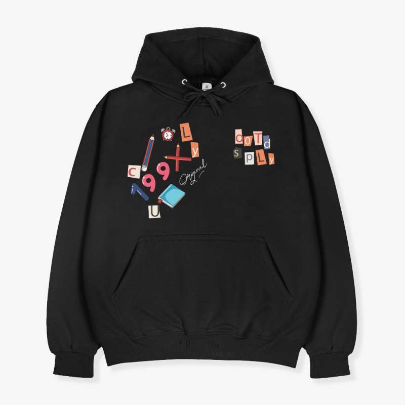 OOTDSUPPLY Pullover Hoodie Pencil All Colours Pria Wanita HD066