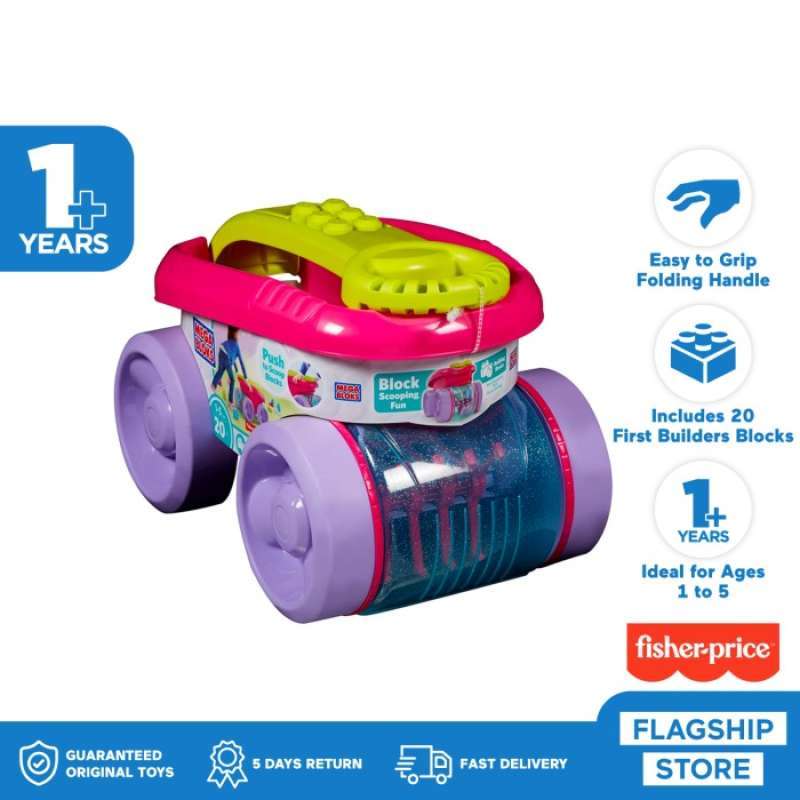 Mega bloks clearance scooping wagon pink